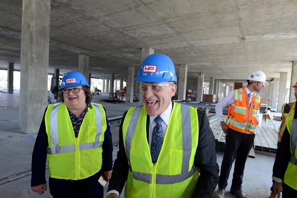 Chancellor Wilcox with tour group